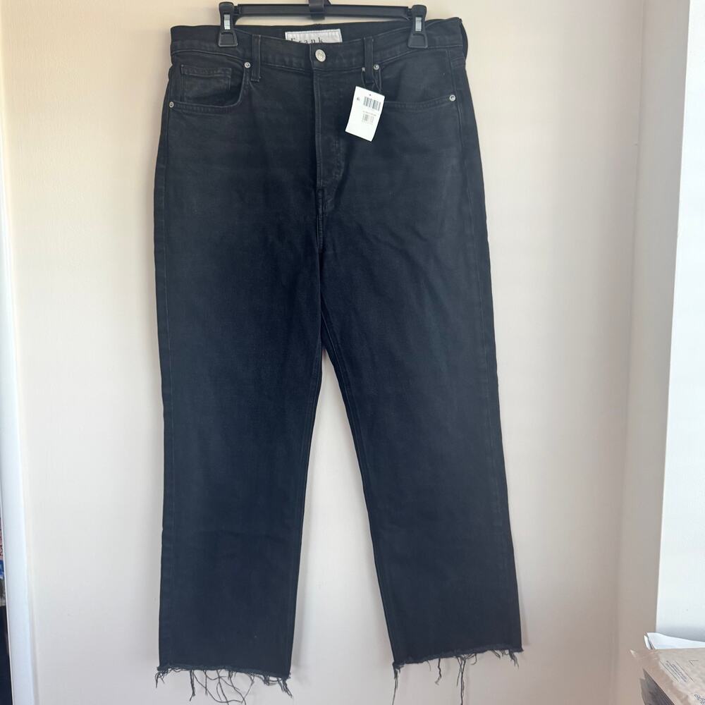 Frank & Eileen Denim Monaghan Raw Hem Jeans Black Sz 32